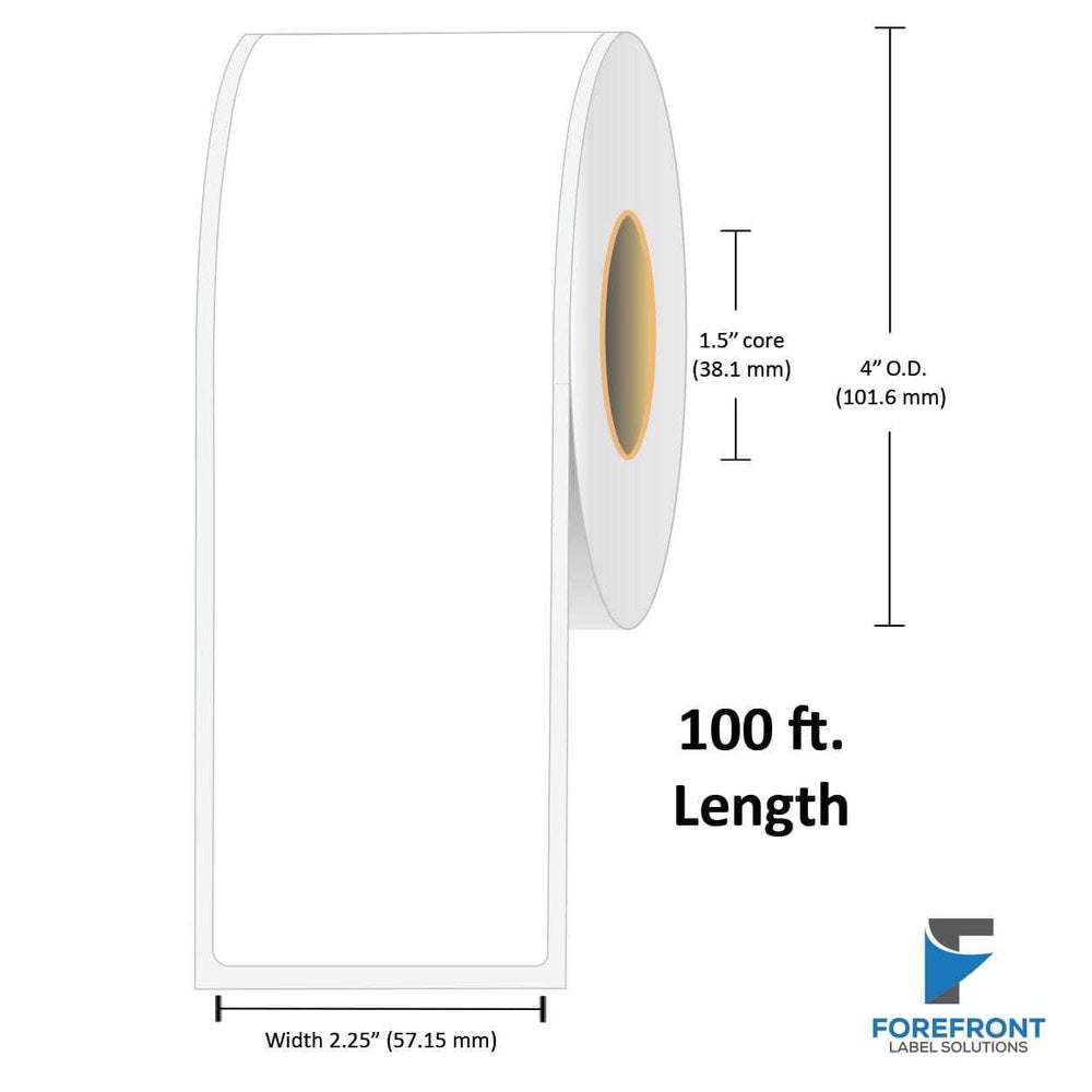 2.25" Continuous Gloss Paper Label - 100 ft./Roll - sticker label printable -forefront - 2.5″ Continuous Gloss BOPP Label - 100 ft./Roll