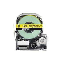 Epson PX 1/2" Black Ink/Yellow Tape, Strong Adhesive, 30 ft. (5-Pack)