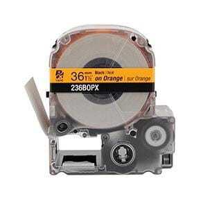 Epson PX 1 1/2" Black Ink/Orange Tape, 30 ft. (5-Pack)