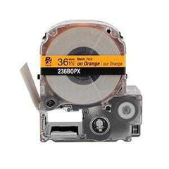 Epson PX 1 1/2" Black Ink/Orange Tape, 30 ft. (5-Pack)