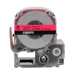 Epson PX 1 1/2" Black Ink/Red Tape, 30 ft. (5-Pack)