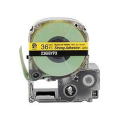 Epson PX 1 1/2" Black Ink/Yellow Tape, Strong Adhesive, 30 ft (5-Pack)