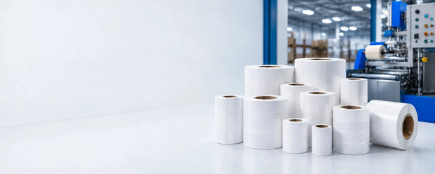 Blank inkjet label rolls on 2 inch and 3 inch cores