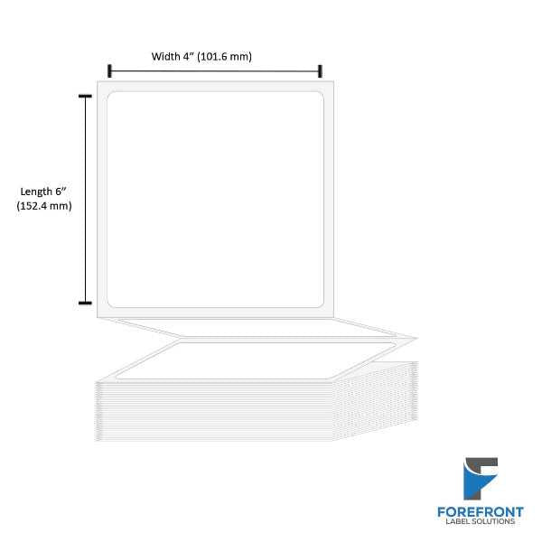 4" x 6" direct thermal labels 5000 per stack fanfold