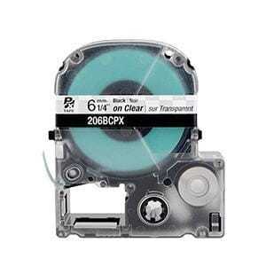 Epson PX 1/4" Black Ink/Clear Tape, 30 ft. (5-Pack)