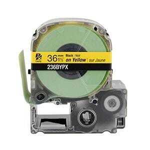 Epson PX 1 1/2" Black Ink/Yellow Tape, 30 ft. (5-Pack)