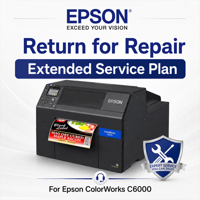 Epson C6500 label printer return for repair extended service plan