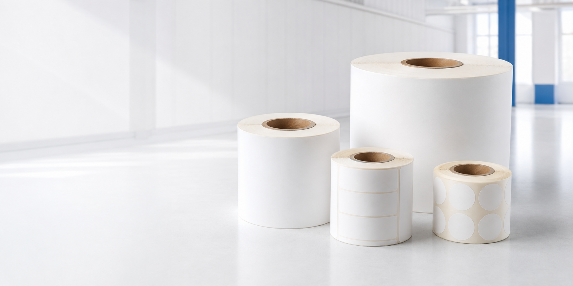 Custom blank inkjet label rolls manufactured to size in Canada by ForeFront Label Solutions.