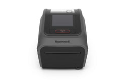 Black Honeywell PC45D direct thermal printer with touchscreen and standard tear-off front.