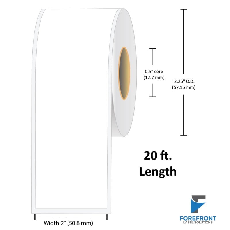 2" Continuous Archival Receipt Paper - 20 ft. (50-Pack)